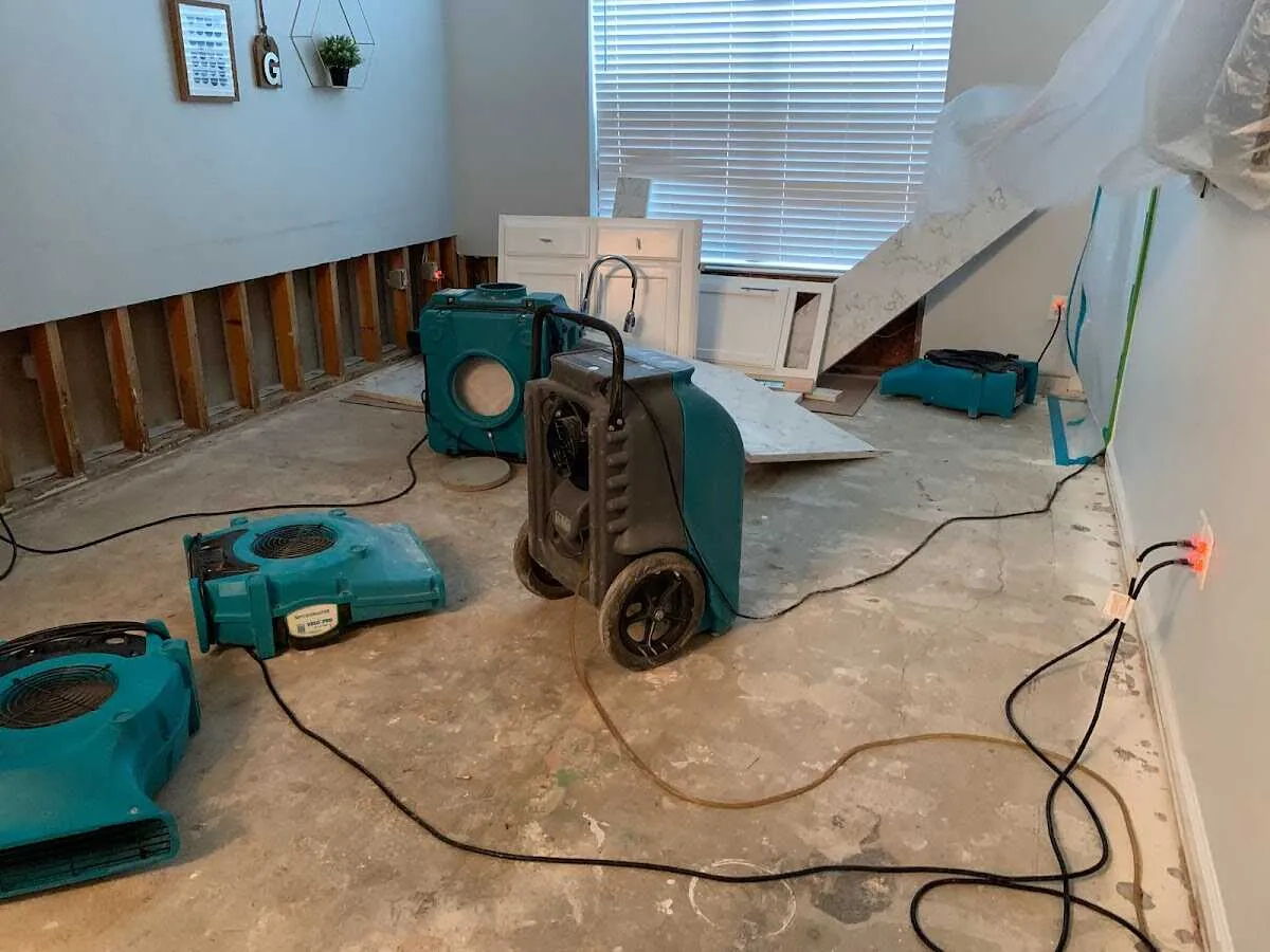 Dehumidifier in flood-cut room for Water Extraction & Removal in Huron
